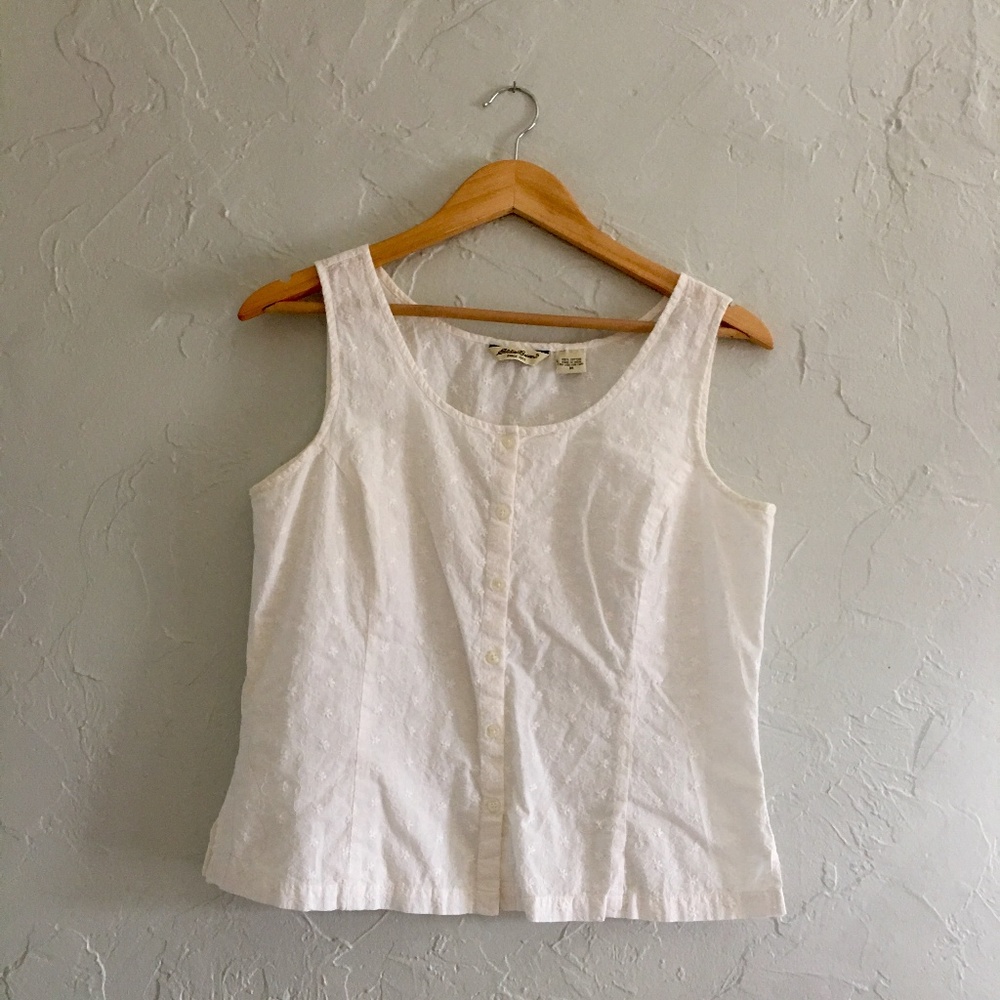 Eddie Bauer · Floral Embroidered Button-up Blouse